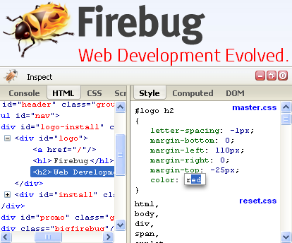  Phần mềm thiết kế web Firebug